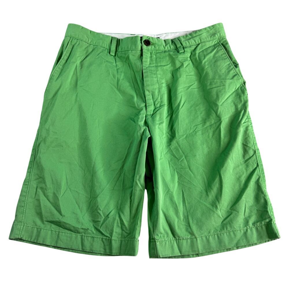 Banana Republic Chino Shorts Men’s 34 Green Flat Front Casual Golf Preppy Cotton